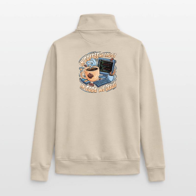 KaffeeCode Debug: In Code Wir Debuggen Unisex Organic Zip Sweatshirt von Stanley/Stella