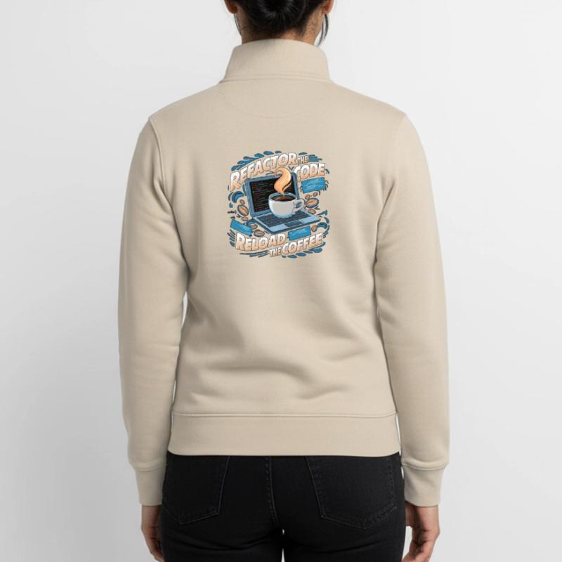 Programmers generate code from coffee Unisex Organic Zip Sweatshirt by Stanley/Stella