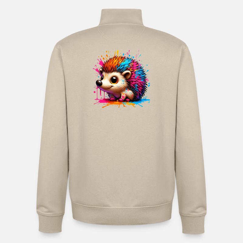 Hérisson - Sweat zippé unisexe en coton bio Stanley/Stella - beige crème