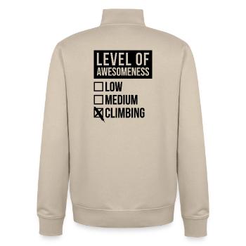Climbing - Unisex Organic Zip Sweatshirt by Stanley/Stella - desert dust - Back - AI Model Male 185 dark (185cm)