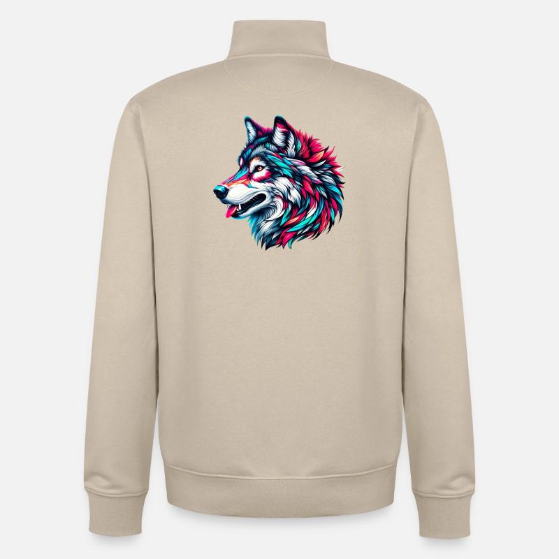 Wolf - Unisex Organic Zip Sweatshirt von Stanley/Stella - Cremebeige