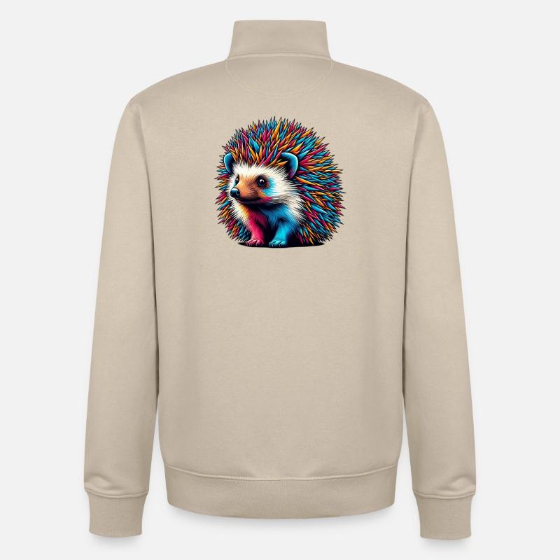 Hérisson - Sweat zippé unisexe en coton bio Stanley/Stella - beige crème