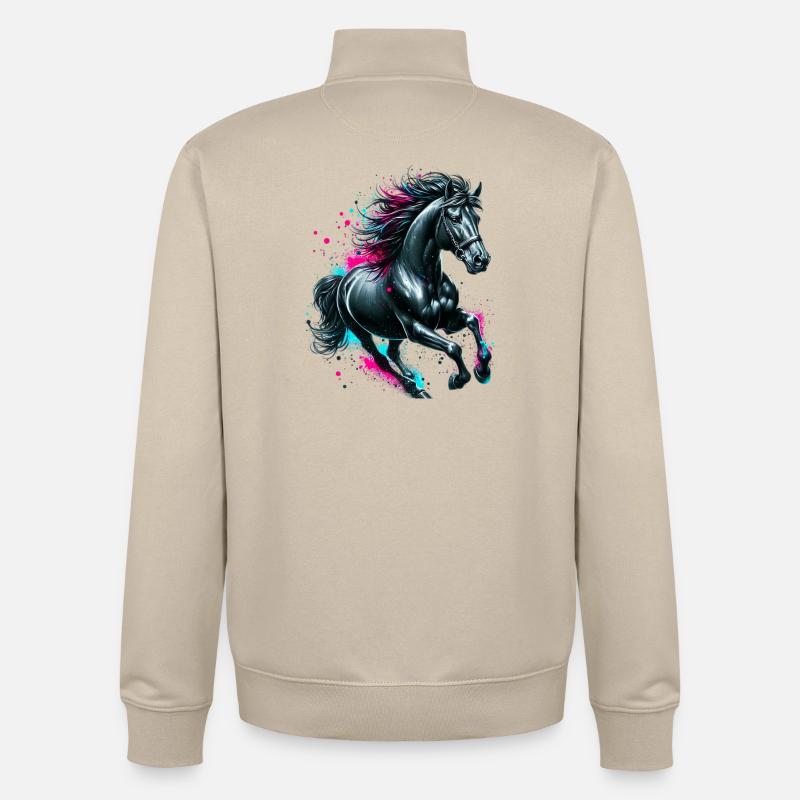 Pferd - Unisex Organic Zip Sweatshirt von Stanley/Stella - Cremebeige