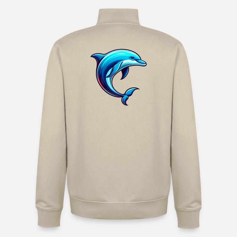 Dolphin - Unisex Organic Zip Sweatshirt by Stanley/Stella - desert dust