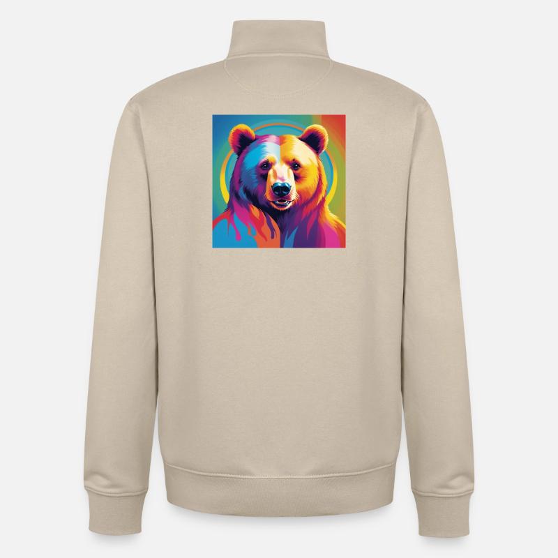 Pride Bear - Unisex Organic Zip Sweatshirt von Stanley/Stella - Cremebeige