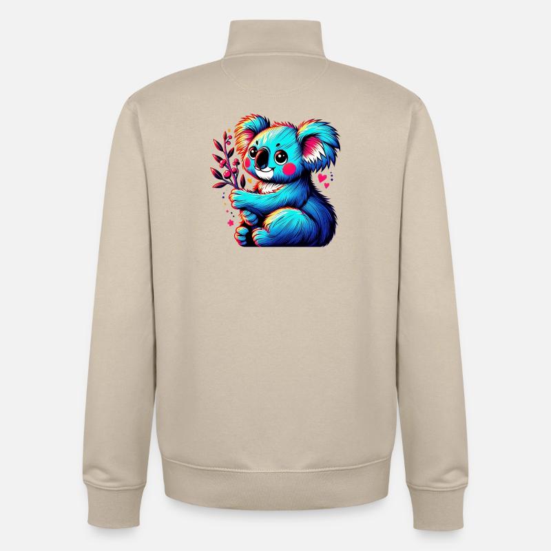 Koala - Sweat zippé unisexe en coton bio Stanley/Stella - beige crème