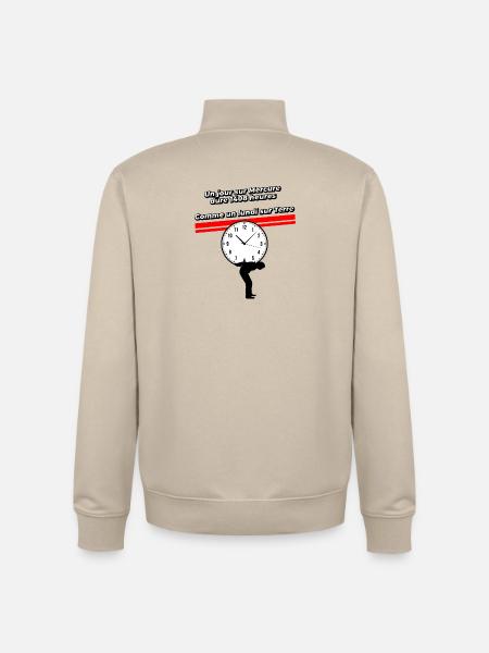 Un lundi sur terre - Sweat zippé unisexe en coton bio Stanley/Stella - beige crème