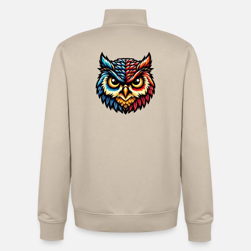 Eule - Unisex Organic Zip Sweatshirt von Stanley/Stella - Cremebeige