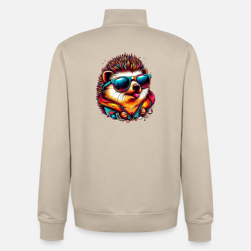 Hérisson - Sweat zippé unisexe en coton bio Stanley/Stella - beige crème