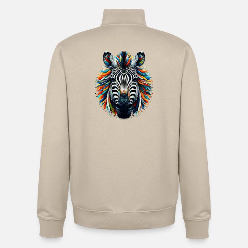 Zebra - Unisex Organic Zip Sweatshirt by Stanley/Stella - desert dust