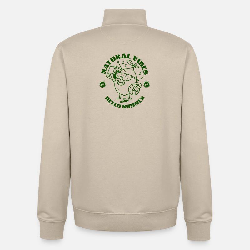 Lemon Green - Sweat zippé unisexe en coton bio Stanley/Stella - beige crème