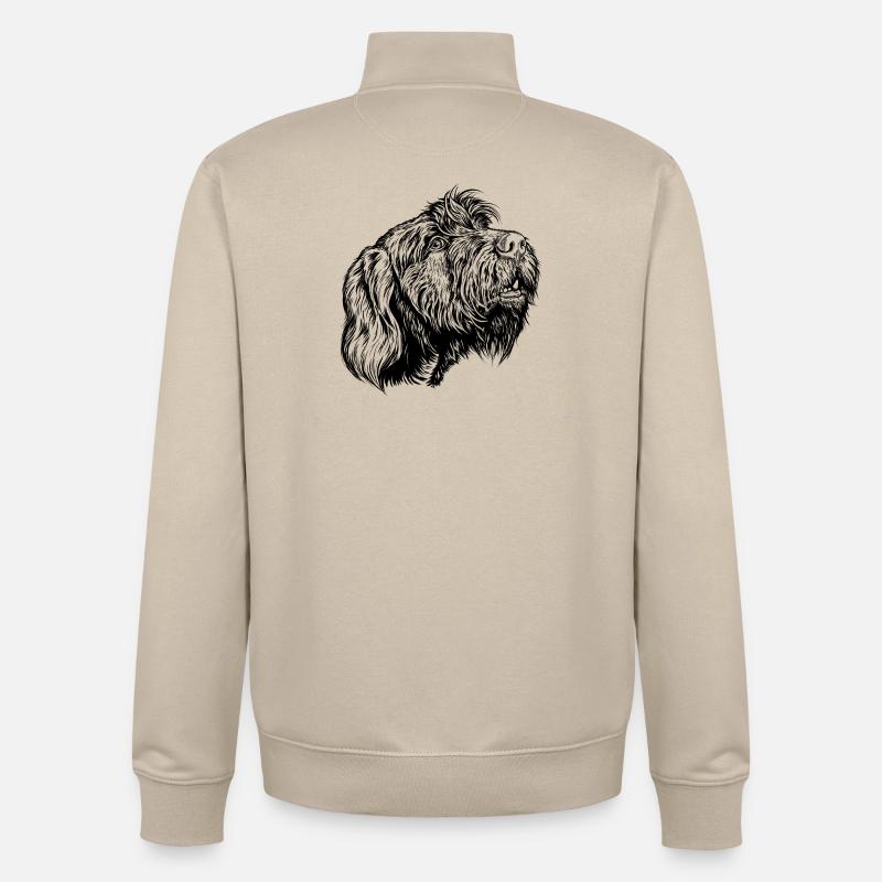 Pudelpointer redet mit - Unisex Organic Zip Sweatshirt von Stanley/Stella - Cremebeige