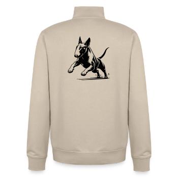 Bull terrier - Sweat zippé unisexe en coton bio Stanley/Stella - beige crème - Dos - AI Model Male 185 dark (185cm)