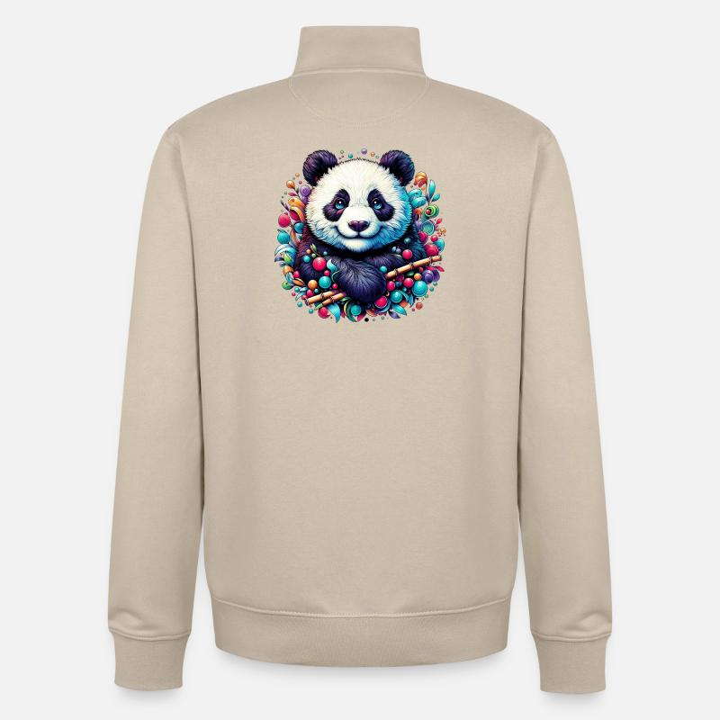 Panda - Unisex Organic Zip Sweatshirt by Stanley/Stella - desert dust