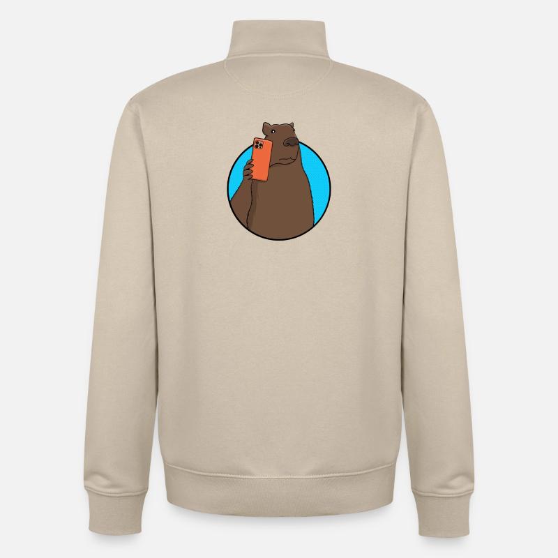 Influenceur des médias sociaux Capybara - Sweat zippé unisexe en coton bio Stanley/Stella - beige crème