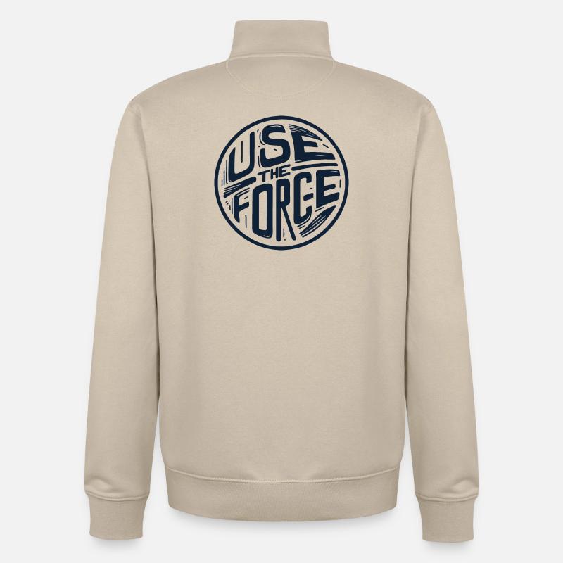 Utilisez la force 2 - Sweat zippé unisexe en coton bio Stanley/Stella - beige crème