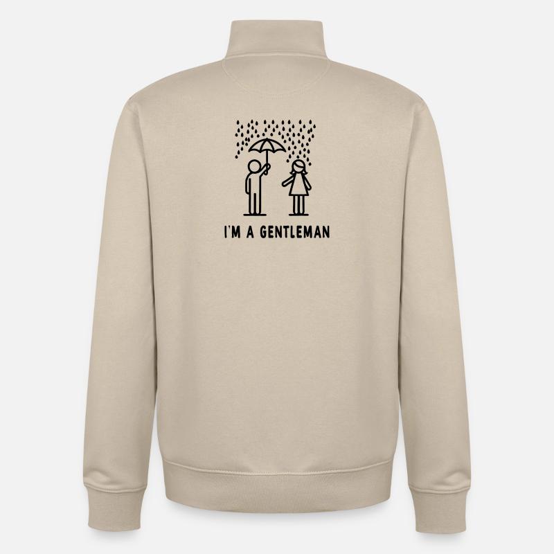 Ich bin ein Gentleman - Unisex Organic Zip Sweatshirt von Stanley/Stella - Cremebeige
