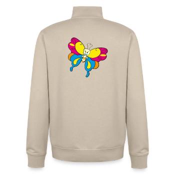 papillon coloré papillon - Sweat zippé unisexe en coton bio Stanley/Stella - beige crème - Dos - AI Model Male 185 dark (185cm)
