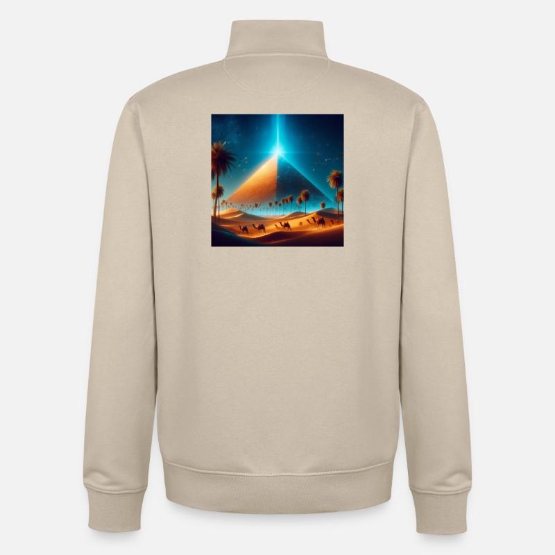 Pyramide 5 - Sweat zippé unisexe en coton bio Stanley/Stella - beige crème