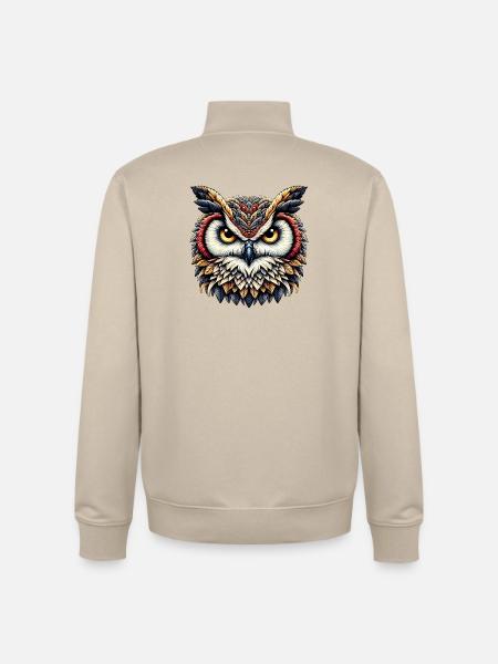 Eule - Unisex Organic Zip Sweatshirt von Stanley/Stella - Cremebeige