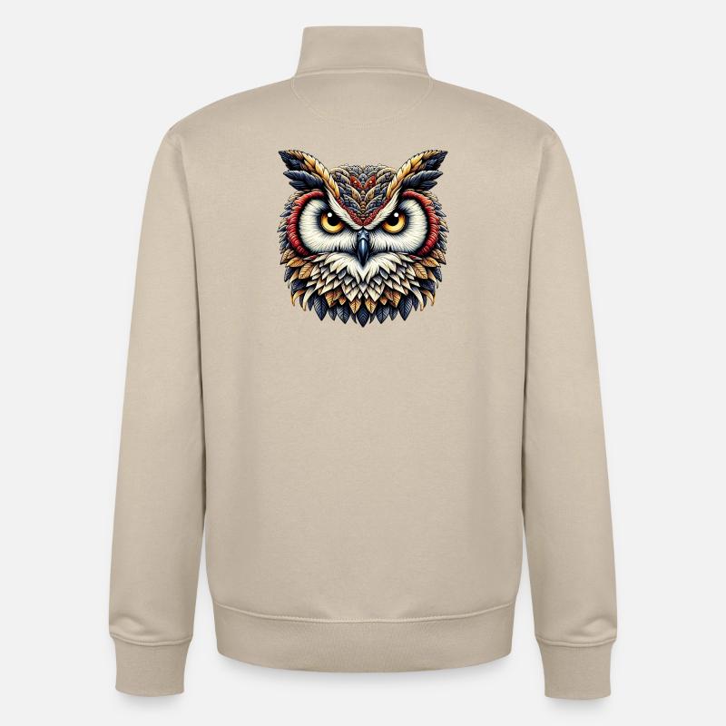 Hibou - Sweat zippé unisexe en coton bio Stanley/Stella - beige crème