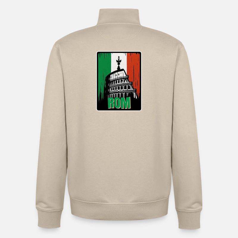 La Rome éternelle - Sweat zippé unisexe en coton bio Stanley/Stella - beige crème