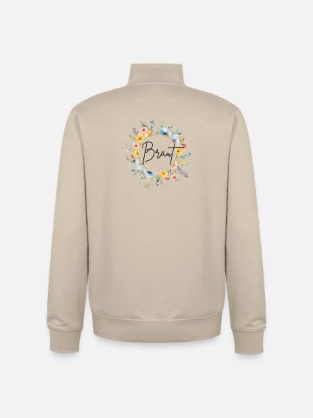 Team Braut! Personalisierbar - Unisex Organic Zip Sweatshirt von Stanley/Stella - Cremebeige