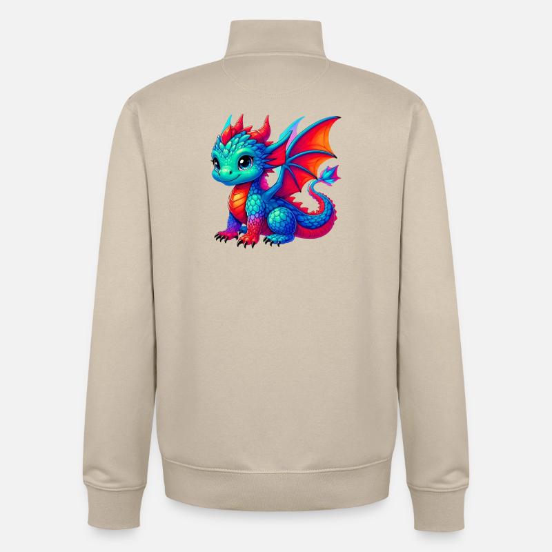 Dragon - Sweat zippé unisexe en coton bio Stanley/Stella - beige crème