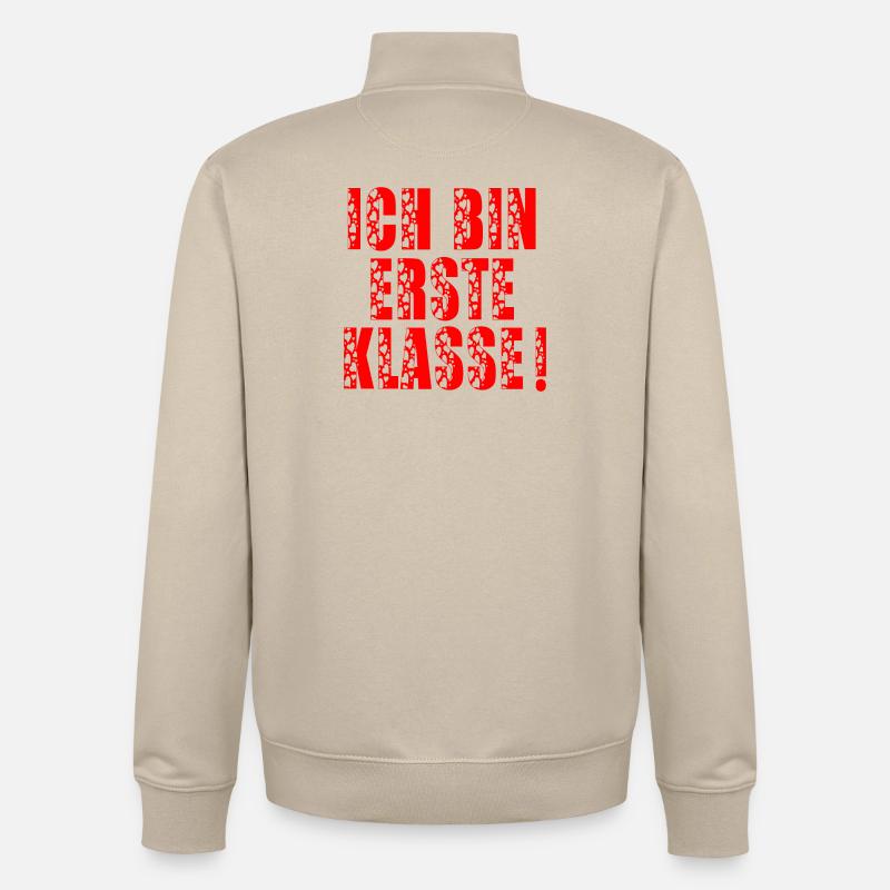 EINSCHULUNG - ICH BIN ERSTE KLASSE - Unisex Organic Zip Sweatshirt von Stanley/Stella - Cremebeige