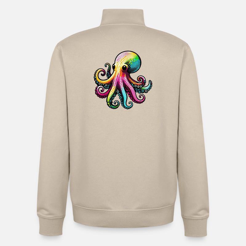 Octopus - Unisex Organic Zip Sweatshirt by Stanley/Stella - desert dust