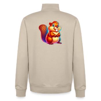 Bieber - Unisex Organic Zip Sweatshirt von Stanley/Stella - Cremebeige - Hinten - AI Model Male 185 dark (185cm)