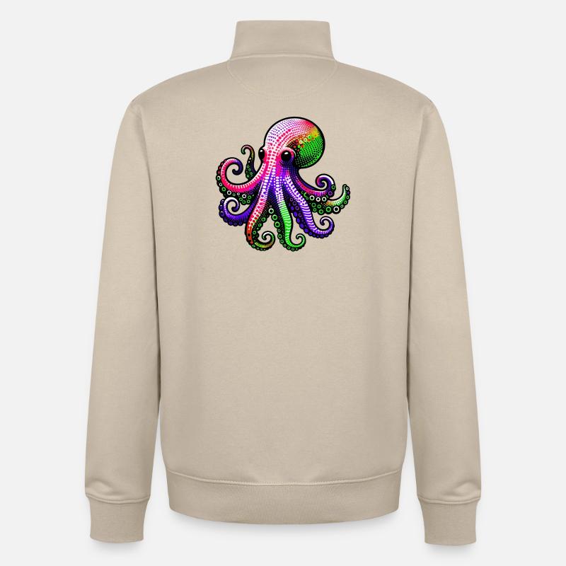 Octopus - Unisex Organic Zip Sweatshirt by Stanley/Stella - desert dust