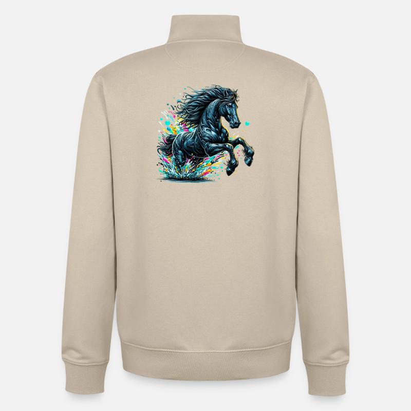 Pferd - Unisex Organic Zip Sweatshirt von Stanley/Stella - Cremebeige