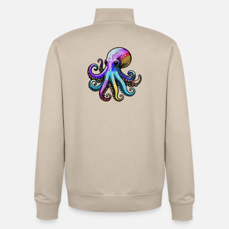 Octopus - Unisex Organic Zip Sweatshirt by Stanley/Stella - desert dust