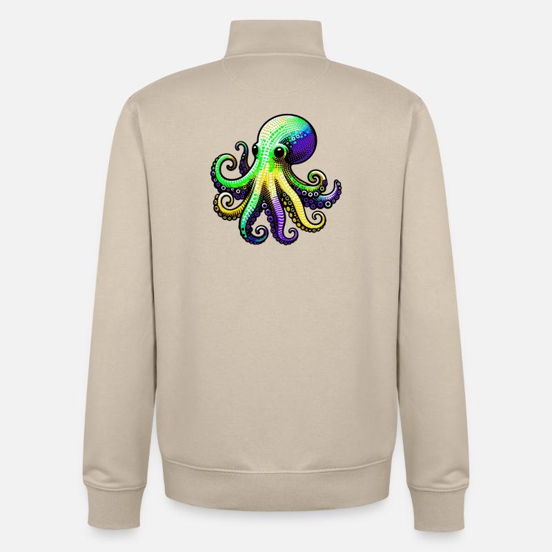 Octopus - Unisex Organic Zip Sweatshirt by Stanley/Stella - desert dust