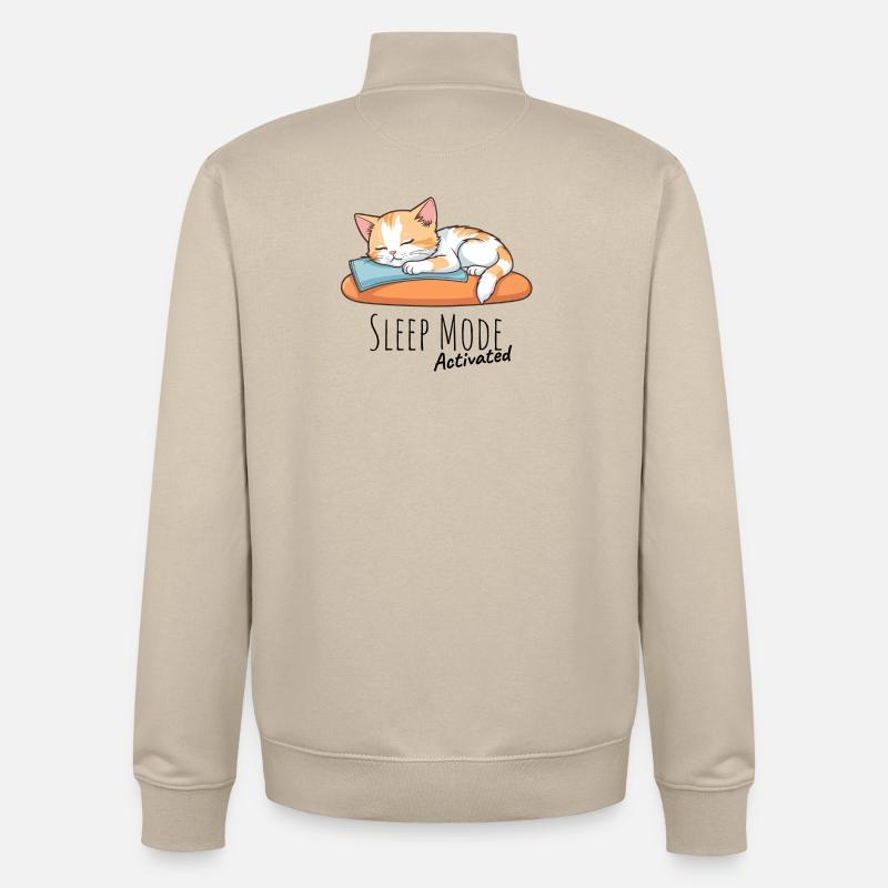 Mode veille activé - Sweat zippé unisexe en coton bio Stanley/Stella - beige crème