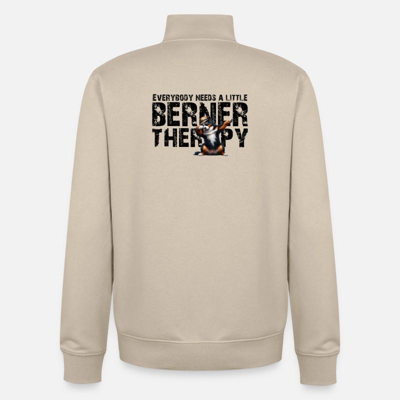 Bouvier bernois - Sweat zippé unisexe en coton bio Stanley/Stella - beige crème