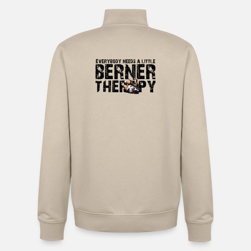 Bouvier bernois - Sweat zippé unisexe en coton bio Stanley/Stella - beige crème