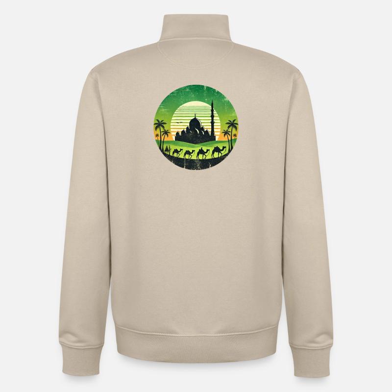Marrakesch Moschee Kamele Design - Unisex Organic Zip Sweatshirt von Stanley/Stella - Cremebeige