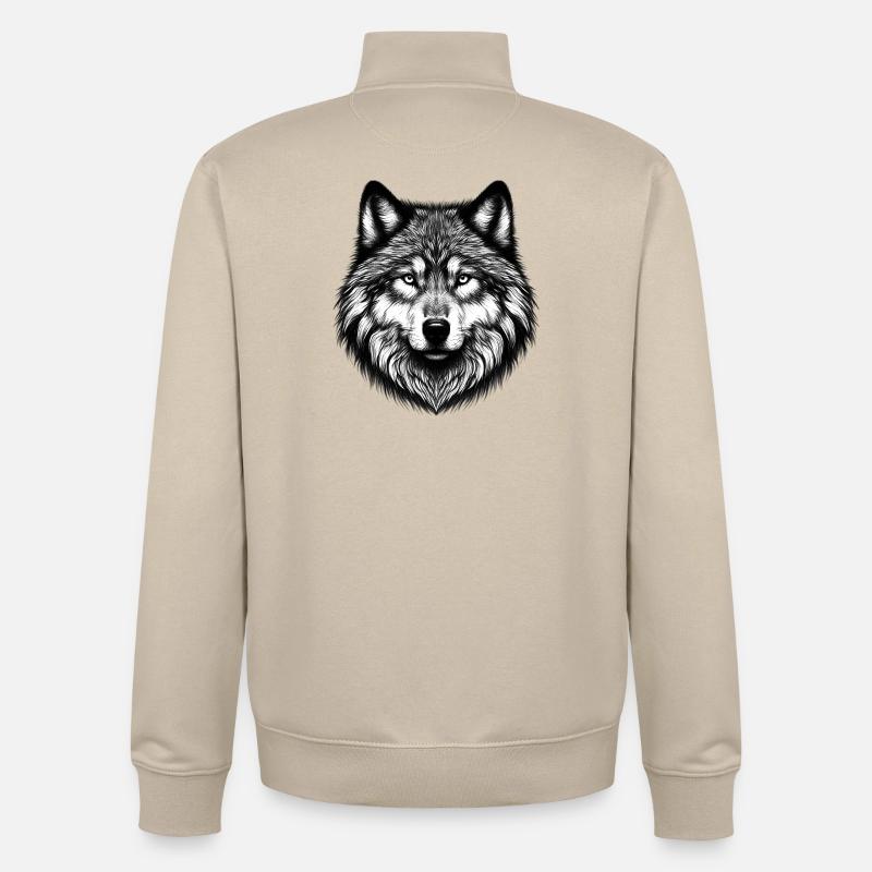 Wolf - Unisex Organic Zip Sweatshirt von Stanley/Stella - Cremebeige