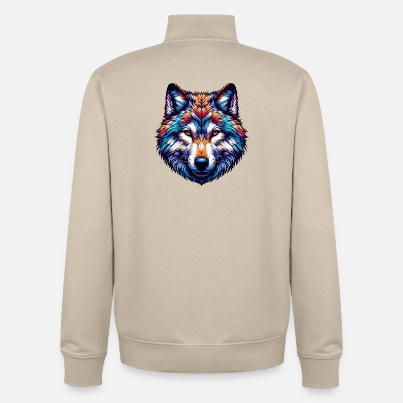 Wolf - Unisex Organic Zip Sweatshirt by Stanley/Stella - desert dust