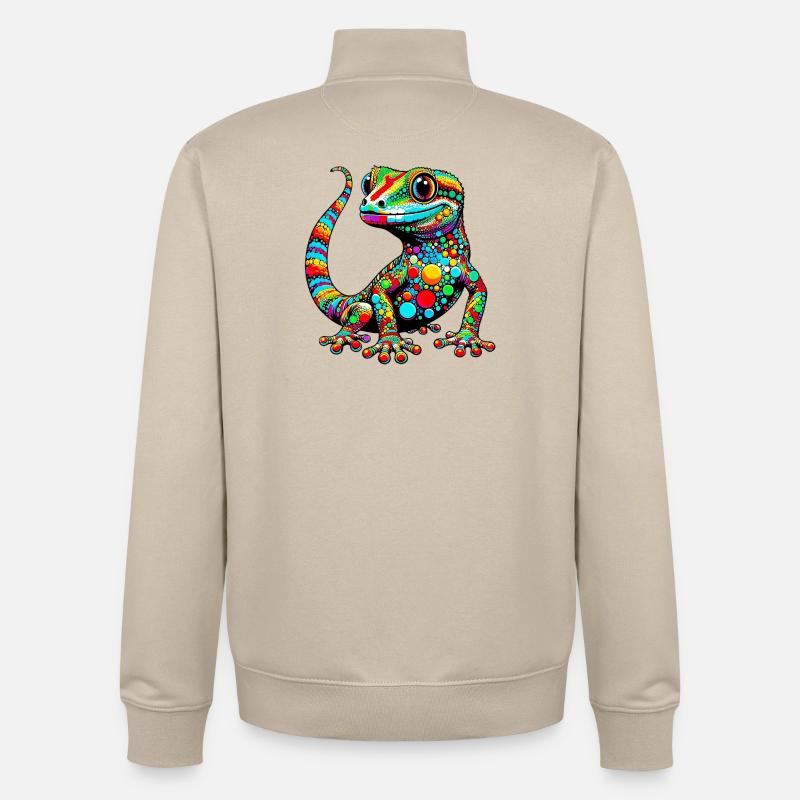 Gecko - Sweat zippé unisexe en coton bio Stanley/Stella - beige crème