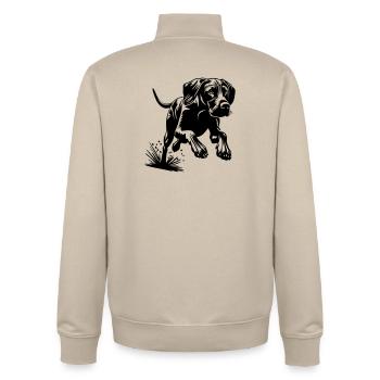 Magyar Vizsla - Unisex Organic Zip Sweatshirt von Stanley/Stella - Cremebeige - Hinten - AI Model Male 185 dark (185cm)