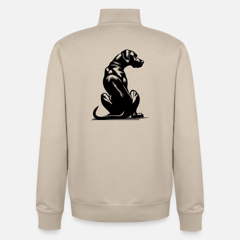 Rhodésian Ridgeback - Sweat zippé unisexe en coton bio Stanley/Stella - beige crème