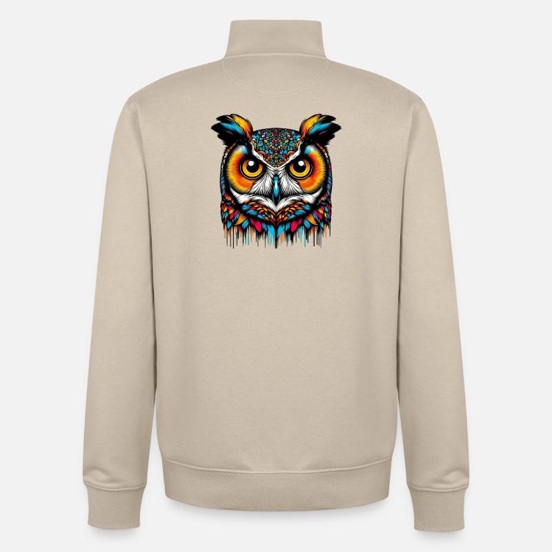 Eule - Unisex Organic Zip Sweatshirt von Stanley/Stella - Cremebeige
