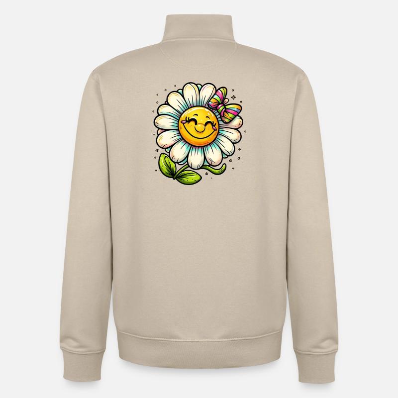 Gänseblümchen - Unisex Organic Zip Sweatshirt von Stanley/Stella - Cremebeige