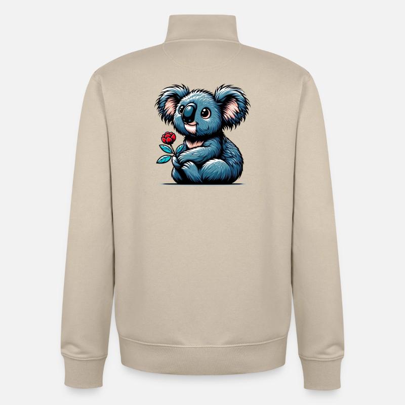 Koala - Sweat zippé unisexe en coton bio Stanley/Stella - beige crème