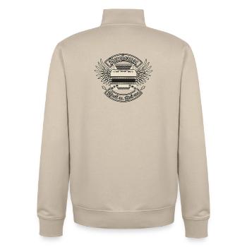Berghoamat - Musik an. Welt aus. | ZiachON! - Unisex Organic Zip Sweatshirt von Stanley/Stella - Cremebeige - Hinten - AI Model Male 185 dark (185cm)