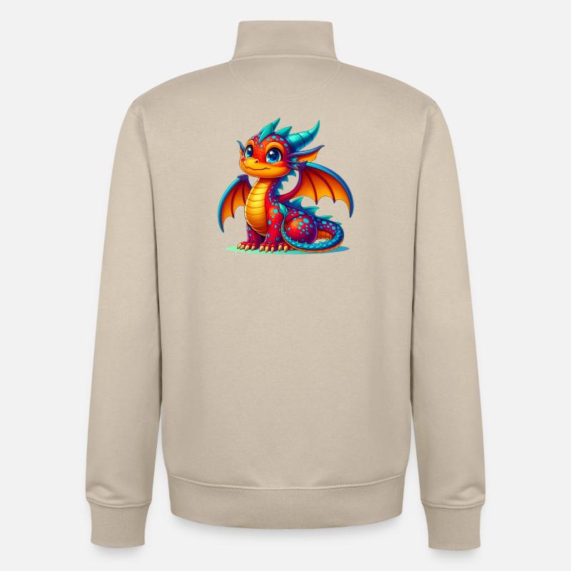 Dragon - Sweat zippé unisexe en coton bio Stanley/Stella - beige crème