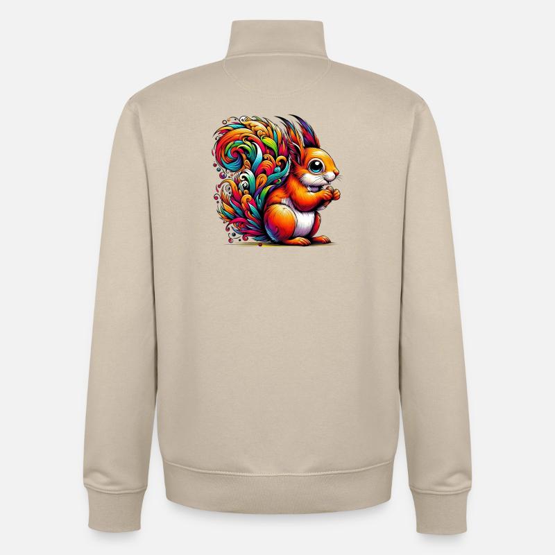 Eichhörnchen - Unisex Organic Zip Sweatshirt von Stanley/Stella - Cremebeige